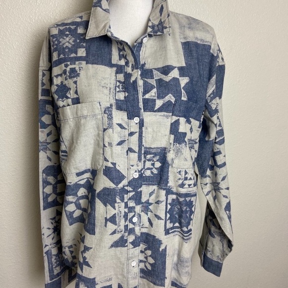 Vans Patchwork Blue and White Blouse - Picture 2 of 11